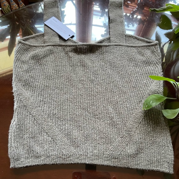 Dex Ribbed Strap Light Olive Top in Size Large - Picture 2 of 2